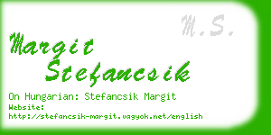 margit stefancsik business card